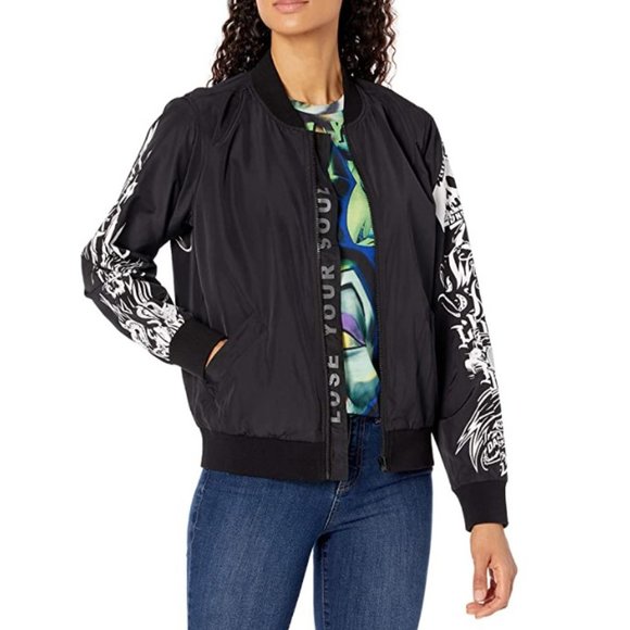 Disney Villains x Heidi Klum Cast Your Curse Bomber Jacket Unisex Graphic Large - Picture 3 of 11